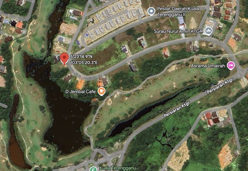 Tanah Lot Banglo bersaiz 660m²  di Kuala Terengganu Golf Resort (KTGR), Tok Jembal, Terengganu mangadap Tasik & Padang Golf