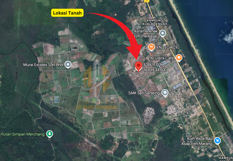 Lot Banglo bersaiz 344m²  di Pulau Kerengga, Marang, Terengganu berdekatan Asrama PERKAYA & Penjara Marang