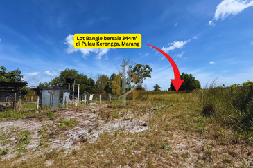 Lot Banglo bersaiz 344m²  di Pulau Kerengga, Marang, Terengganu berdekatan Asrama PERKAYA & Penjara Marang