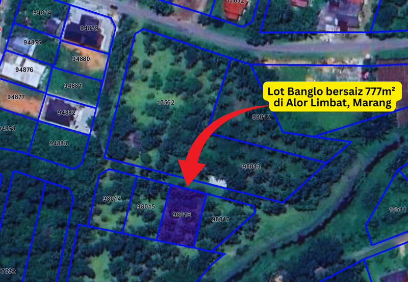 Lot Banglo bersaiz 777m²  di Kg. Alor Limbat, Marang, Terengganu