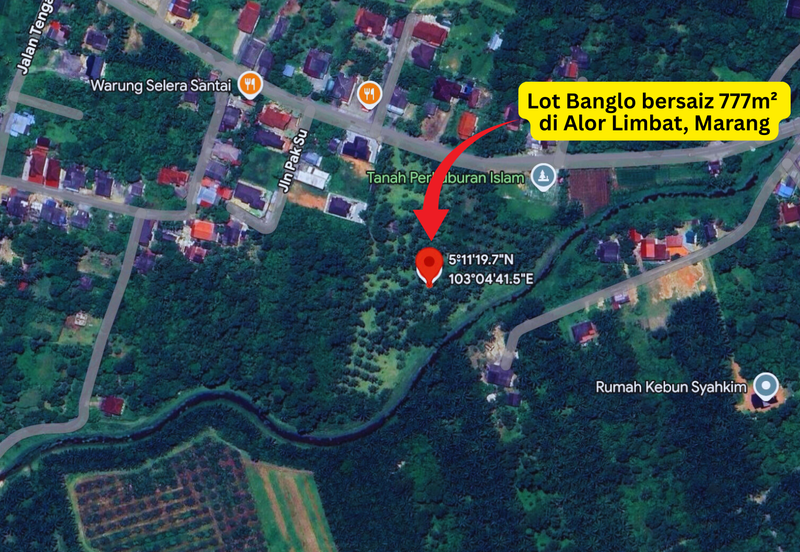 Lot Banglo bersaiz 777m²  di Kg. Alor Limbat, Marang, Terengganu