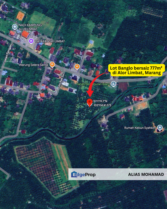 Lot Banglo bersaiz 777m²  di Kg. Alor Limbat, Marang, Terengganu, Terengganu, Marang