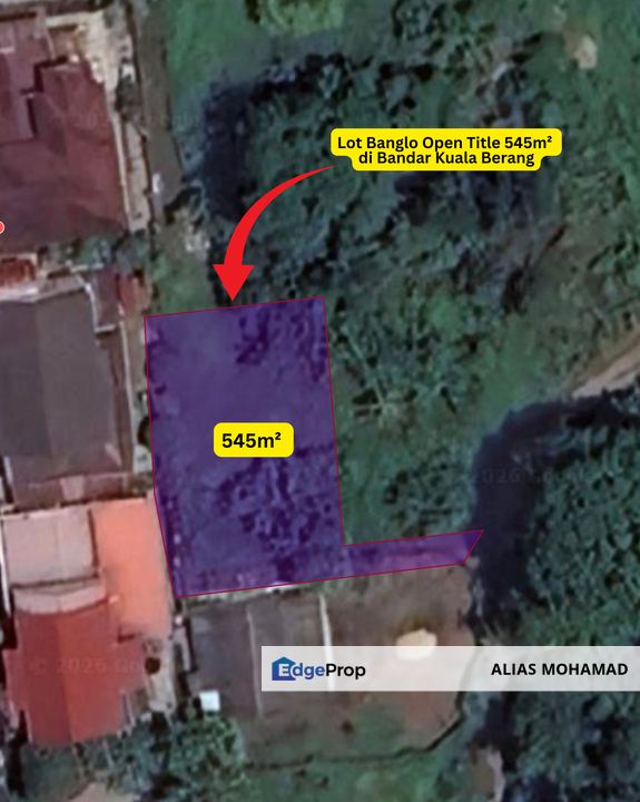 Lot Banglo Open Title bersaiz 545m²  di Pusat Bandar Kuala Berang, Terengganu, Terengganu, Kuala Berang