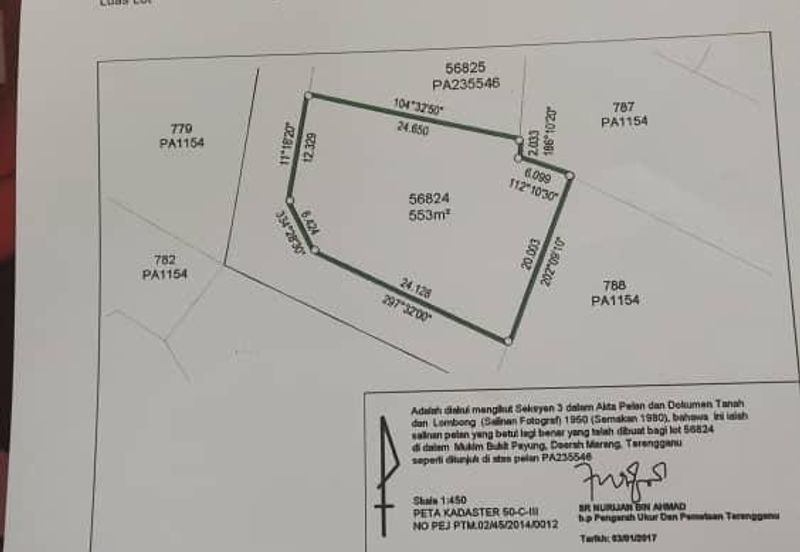 𝐋𝐨𝐭 𝐁𝐚𝐧𝐠𝐥𝐨 𝐒𝐚𝐢𝐳 𝟓𝟓𝟑𝐦² &  𝐒𝐞𝐩𝐚𝐬𝐚𝐧𝐠 𝐋𝐨𝐭 𝐒𝐞𝐦𝐢-𝐃 𝐬𝐚𝐢𝐳 𝟐𝟖𝟐𝐦² 𝐝𝐢 𝐊𝐠. 𝐒𝐮𝐫𝐚𝐮 𝐇𝐣. 𝐌𝐚𝐭 𝐙𝐢𝐧, 