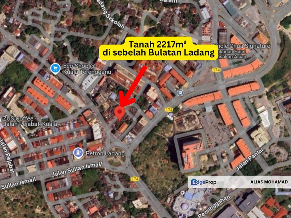 𝐓𝐚𝐧𝐚𝐡 𝐊𝐨𝐦𝐞𝐫𝐬𝐢𝐚𝐥 𝐬𝐚𝐢𝐳 𝟐𝟐𝟏𝟕𝐦² 𝐬𝐞𝐛𝐞𝐥𝐚𝐡 𝐁𝐮𝐥𝐚𝐭𝐚𝐧 𝐋𝐚𝐝𝐚𝐧𝐠 𝐝𝐢 𝐓𝐞𝐧𝐠𝐚𝐡 𝐏𝐮𝐬𝐚𝐭 𝐁𝐚𝐧𝐝𝐚𝐫 𝐊.𝐓𝐑𝐆, Terengganu, Kuala Terengganu