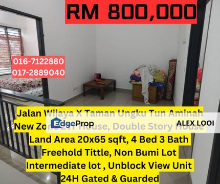 Taman Ungku Tun Aminah Jalan Wijaya X 2 Storey House For Sale Near Perkasa Pasar Malam Seri Orkid Mutiara Rini Nusa Bestari , Johor, Skudai