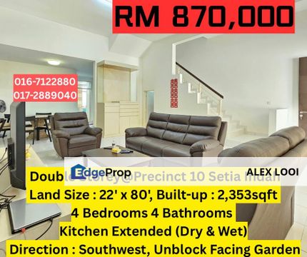 Taman Setia Indah Jalan Setia 10/x 2 Storey 22x80 Facing Garden House For Sale Seri Austin Mount Austin Desa Tebrau JP Perdana Taman Daya , Johor, Johor Bahru