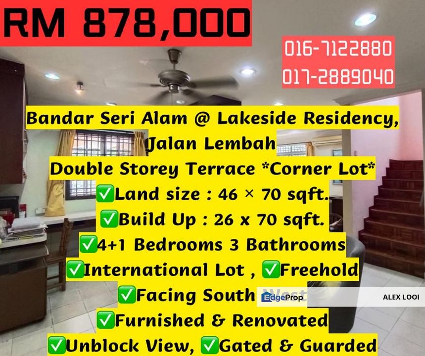 Bander Seri Alam Lakeside Residence 2 Storey Corner Lot For Sale Megah ...