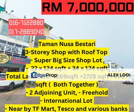 Taman Nusa Bestari Jalan Nusa Bestari 7/x 2 Unit Adjoining 3 Storey Shop Lot For Sale Bukit Indah Iskdanr Puteri Sutera Utama, Johor, 