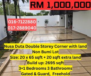 Nusa Duta 5/x Double Storey Corner Lot For Sale Bukit Indah Nusa ...