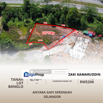 Tanah Lot Banglo Saiz 10710sqft Antara Gapi Serendah Selangor, Selangor, Serendah