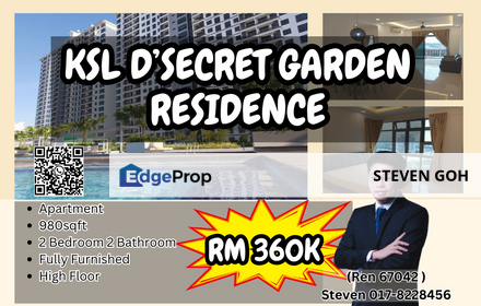 D'Secret Garden Apartment For Sale KSL Kempas Fully Furnished, Johor, Johor Bahru