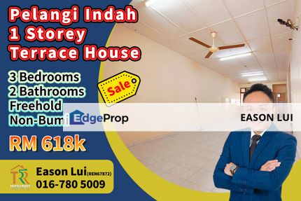 For Sale / Pelangi Indah / Single Storey Terrace House / Gated Guarded, Johor, Ulu Tiram