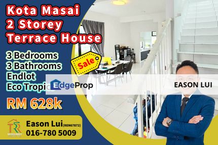For Sale / Eco Tropics / Double Storey Terrace House / Endlot With Land, Johor, Masai