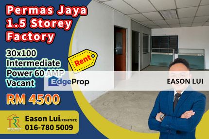 Permas Jaya / 1.5 Storey Factory / 30x100, Johor, Masai