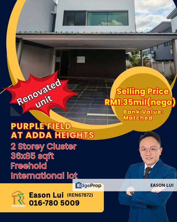Adda Heights Purple Field/2 Storey Cluster unit , Johor, Johor Bahru