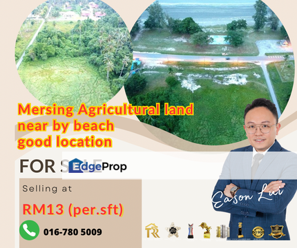 For sales/ Mersing Agricultural land/ near by beach good location, Johor, Mersing