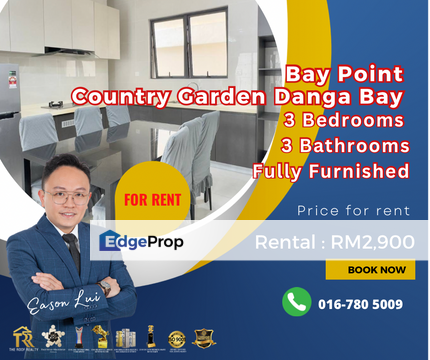 For Rent   Bay Point Country Garden Danga Bay ( Near to Ciq )   3 Bedrooms 3 Bathrooms, Johor, Johor Bahru