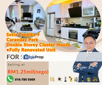 For sales/ Setia Tropika 9 Caranday Park Double Storey Cluster House •Fully Renovated Unit, Johor, Johor Bahru