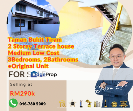 Taman Bukit Tiram 2 Storey Terrace house Medium Low Cost 3Bedrooms, 2Bathrooms •Original Unit, Johor, Ulu Tiram