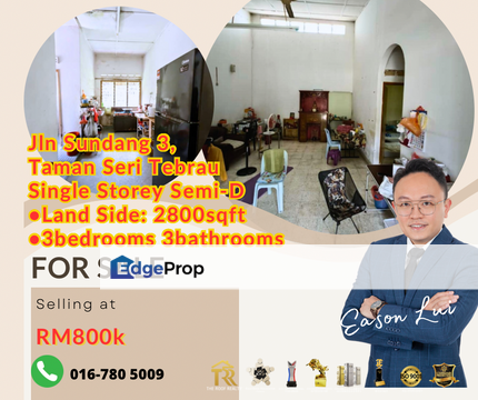 For sales/ Jln Sundang 3/ Taman Sri Tebrau/ single storey Semi D, Johor, Johor Bahru