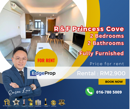 For rent/ R＆F Princess Cove/ 2Bed 2Bath/ fully furnished, Johor, Johor Bahru