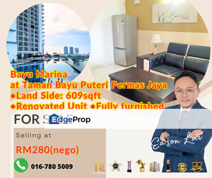 For Sale/ Bayu Marina/ Taman Bayu Puteri Permas Jaya/ Studio/ Fully Furnished/ Renovated unit, Johor, Johor Bahru