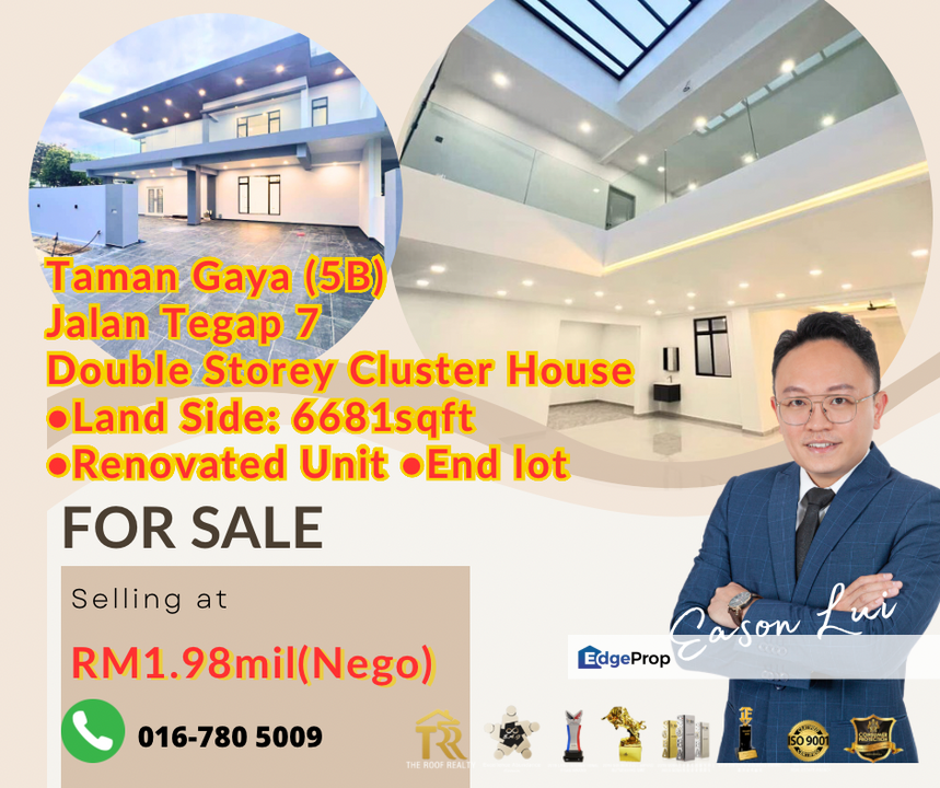 For sales/ Taman Gaya (5B)/ Jalan Tegap/2 Storey Cluster House/ fully renovated, Johor, Ulu Tiram