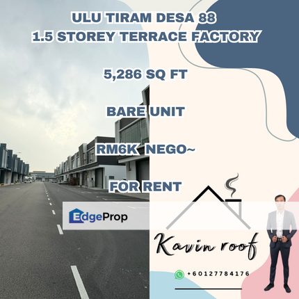 Ulu Tiram Desa 88 1.5 Storey Terrace Factory For Rent , Johor, Ulu Tiram