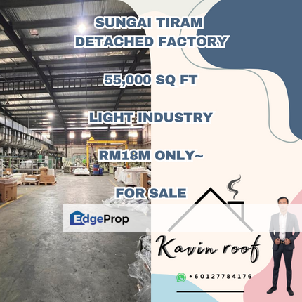 Sungai Tiram Detached Factory Light Industry For Sale , Johor, Ulu Tiram