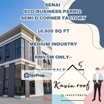 Eco business park 2 senai Semi-Detached Factory medium industry For Sale, Johor, Senai