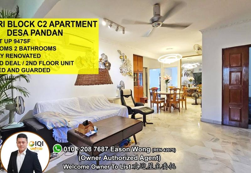 Walk up Baiduri Block C2 Apartmen 2nd Floor, Renovated, Good Condition