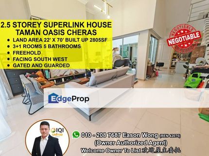 Freehold, Superlink, Renovated, Good Conditiion, Selangor, Cheras South