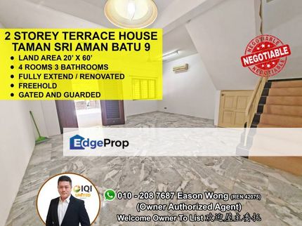 2 sty, 20x60, Freehold, Renovated, Gated & Guarded, Newly Paint, Selangor, Batu 9th Cheras