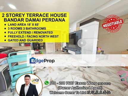 18x65 Freehold, Fully Extend, Renovated, Good Condition, Selangor, Bandar Damai Perdana