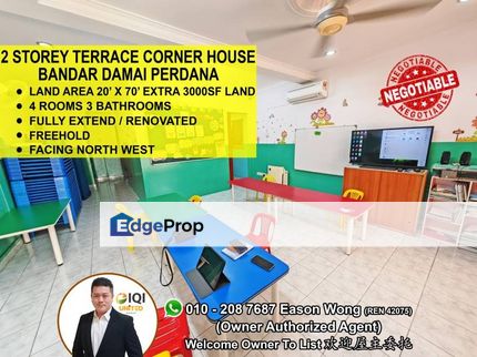 20x70 Freehold Corner House with extra 3000sf can park 5 Car, Selangor, Bandar Damai Perdana