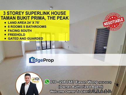 24x75 Superlink, Freehold, 3 Sty Terrace House, Selangor, Batu 9th Cheras