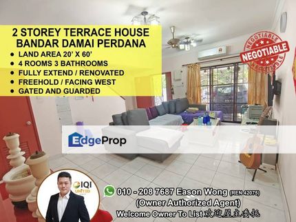 Freehold 20x60 facing empty space, Selangor, Bandar Damai Perdana