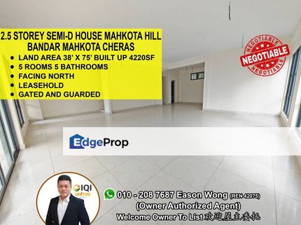 2.5 Storey Semi-D 38x75, Gated Guarded, Selangor, Cheras