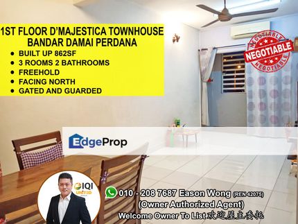 1st floor Townhouse Freehold, Well kept, Selangor, Bandar Damai Perdana