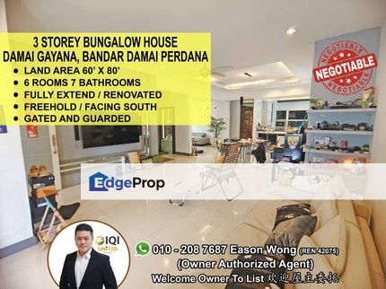 3 Storey Bungalow Freehold, Very Good Condition, Renovated, Selangor, Bandar Damai Perdana