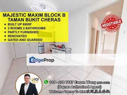 Renovated, Partly Furnished, Move In Condition, Walking Distance to MR, Kuala Lumpur, Cheras