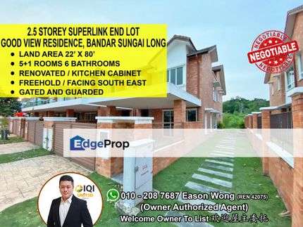 22x80, Freehold, Fully Renovated, 2.5 Storey Superlink House, Selangor, Bandar Sungai Long