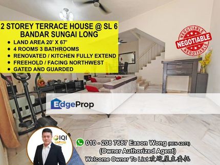 Freehold. Kitchen Fully Extend, Renovated, Good Deal, Selangor, Bandar Sungai Long