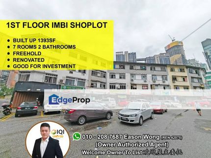 [Freehold] [Good Deal] [Investment] 1st Floor Shop House Imbi KL City, Kuala Lumpur, Bukit Bintang