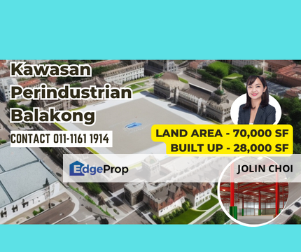 LA 70k sqft, Balakong warehouse next to road along Jalan Balakong, surrounded by commercials such as banks, restaurants, hotels., Selangor, Balakong