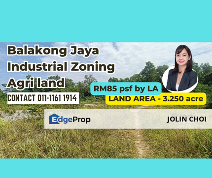 Balakong 3.25acre industrial zoning land for sale, Selangor, Balakong