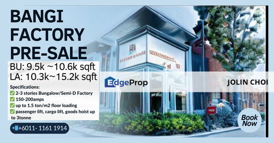 Bangi factory warehouse for sale, new factory, prime location, large built-up and land area available!!, Selangor, Bangi