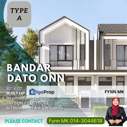 DATO ONN TERES 2 TINGKAT RUMAH BARU UNTUK DIJUAL!, Johor, Johor Bahru