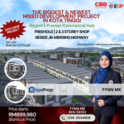 FREEHOLD COMMERCIAL SHOPLOT NEW AT KOTA TINGGI, Johor, Kota Tinggi